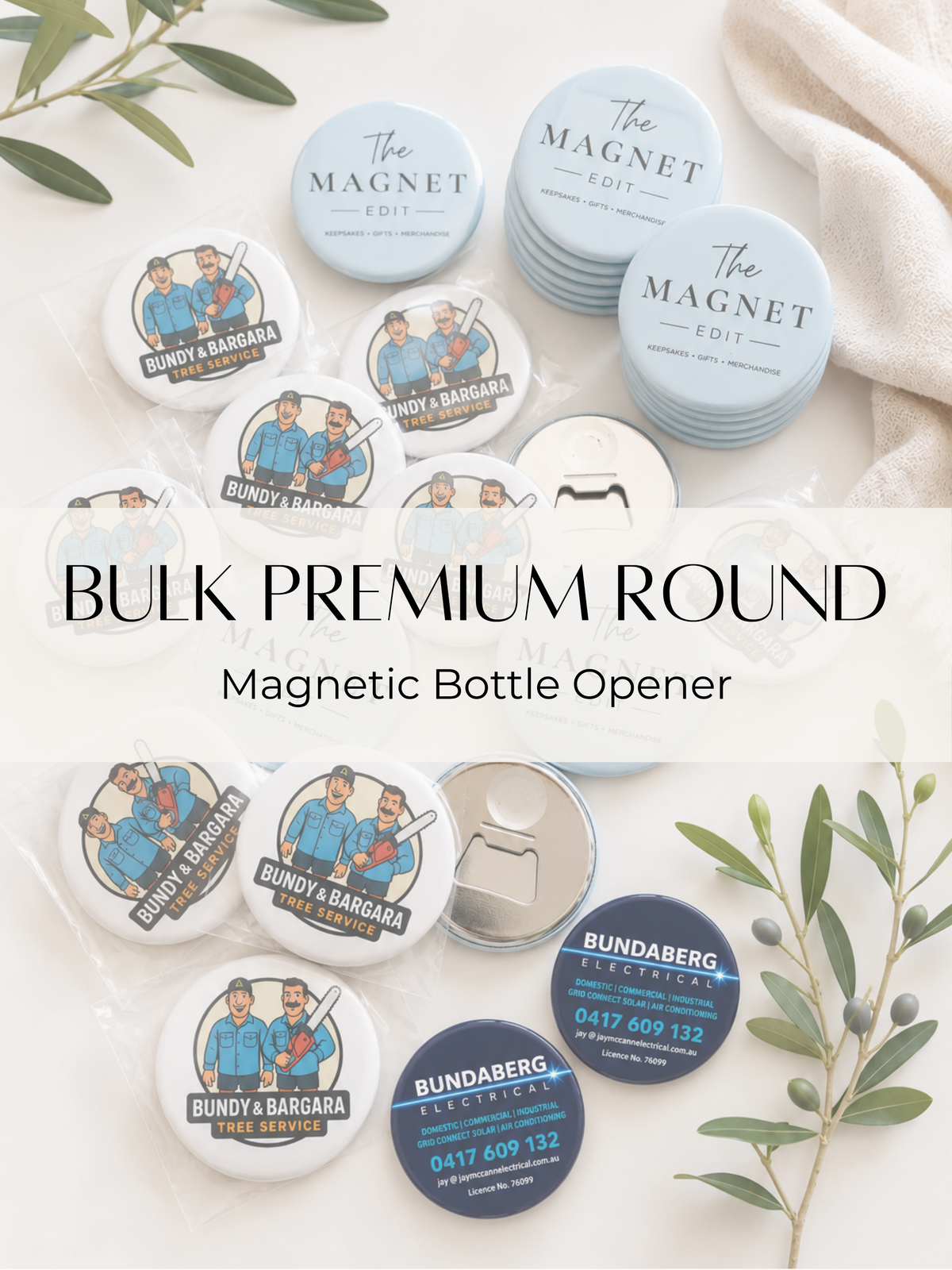 Bulk - Premium Round Magnetic Bottle Opener